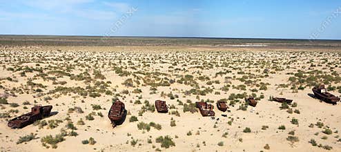 Boats in desert - Aral sea