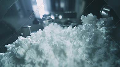 White powder material in industrial manufacturing process