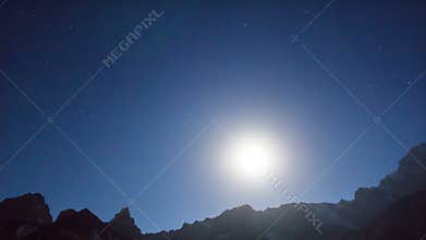 From dusk to dawn. Time Lapse. Pamir, Tajikistan.