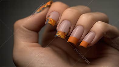 Creative Fall French Tip Nails Featuring Warm Colors and Unique Patterns for Autumn Style
