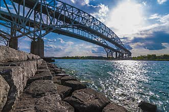 Bluewater border crossing bridge, Sarnia Ontario Canada