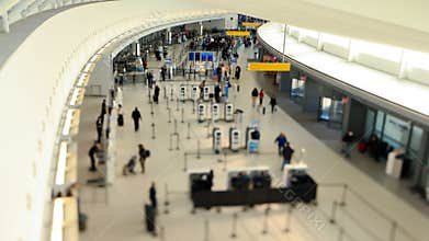 Airport Travelers Time Lapse Tilt Shift