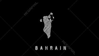 Animated scribble map of bahrain on black background