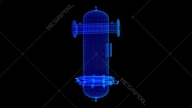 Industrial equipment large pressure filter. Industrial plant for filtering air polluted ponds with tanks, and water