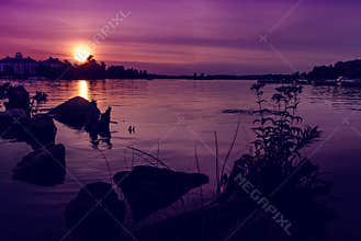 Summer Sunset over Muskoka Bay - Horizontal