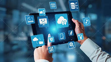 Data backup cloud system network connection concept Gist