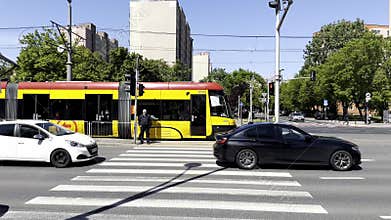Warsaw Poland May 25 2025 City traffic at a busy