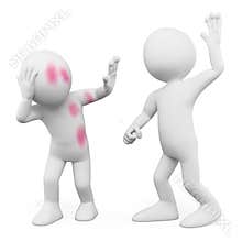 3D white people. Abuse