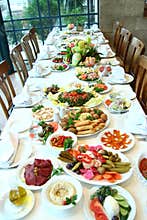 Table full of food