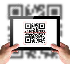 Scanning of QR code by tablet