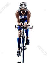 Man triathlon iron man athlete cyclists bicycling