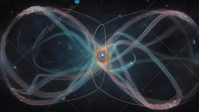 Particles Interact Through Quantum Entanglement in a Mesmerizing Abstract Display of Connection