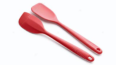 Red Kitchen Utensils Spatulas and Spoons for Cooking and Baking