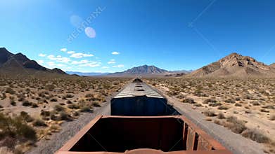 Riding a Train Through the Nevada Desert on a Sunny Afternoon