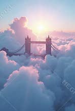 Surreal London Landmark in Ethereal Sky
