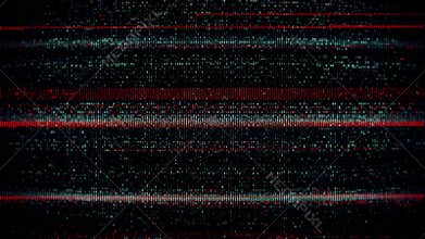Glitch TV Noise Abstract With Colorful Horizontal Stripes And Digital Distortion