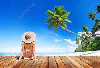 Woman Wearing Bikini in a Summer Vacation