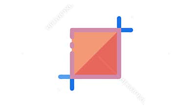 Crop icon illustration of a flat square design