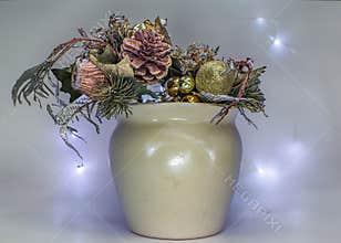 Elegant Christmas Centerpiece with Fairy Lights