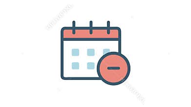 Calendar with cancel icon concept for scheduling applications