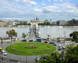 Chain Bridge and Clark Adam Square in Budapest