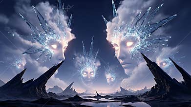 Cosmic Portal Amidst Stormy Skies