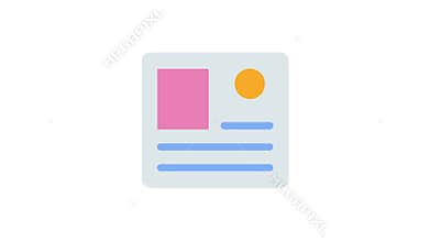 Flat design icon of a news article with image