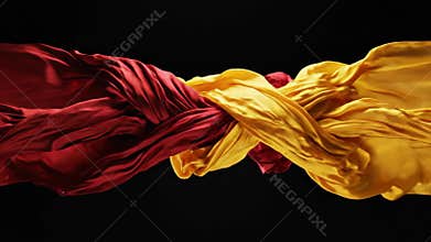 Colors twirling in harmony as red and yellow dance under the spotlight of creativity and artistry Generative AI