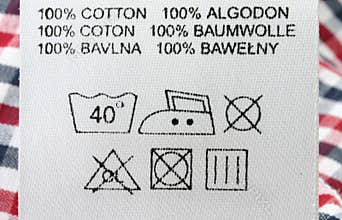 Real macro of clothing label