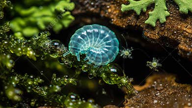 Secret Life of the Glowing Blue Micro Bug Deep Under the Moss