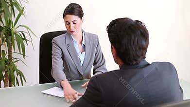 Business people talking during an interview