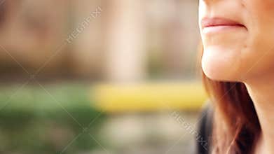 Woman eating a toast