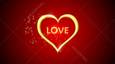 Heart and love particle background