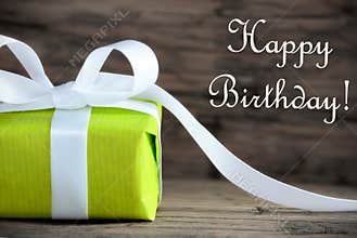Green Gift with Happy Birthday