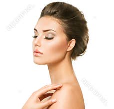 Beautiful Young Woman with Clean Fresh Skin