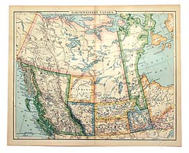 Old Map of Western Canada.