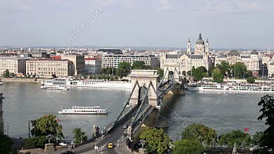 Chain bridge on Danube river