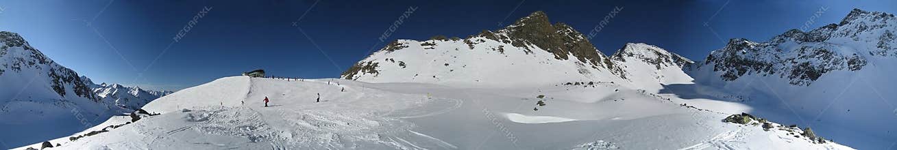 Alpine mountains in winter