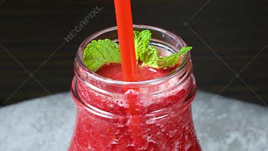Colorful soft drinks for summer, cold smoothies in glasses