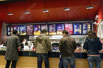 People buying fast food products