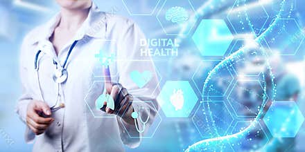 Modern technology in healthcare, medical diagnosis. Digital health concept