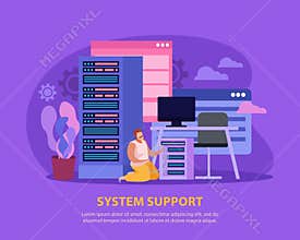 System Administrator Flat Background
