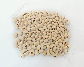 Black eyed beans in white isolated background. It is a subspecies of the cowpea, grown around the world