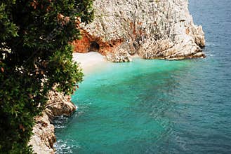 The rugged coast of the island of Cres, Croatia