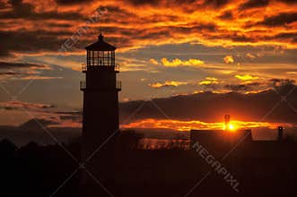 Highland Lighthouse Cape Cod Dramatic sunset