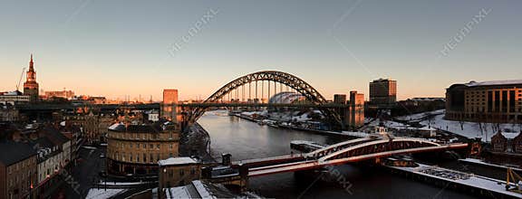 Newcastle Gateshead Winter Panorama