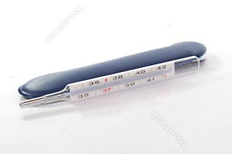 Medical thermometer on white