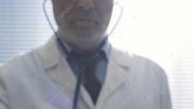 Doctor examining a patient, point of view shot
