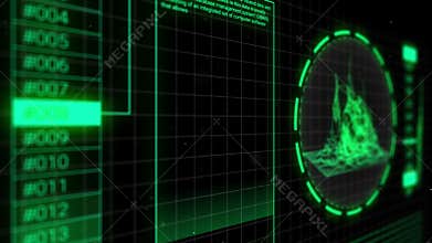 Big data analytic visualization on ui design screen. 3D animation background