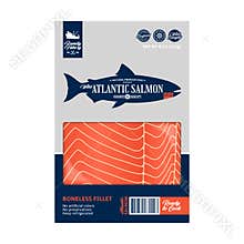 Vector wild atlantic salmon packaging design